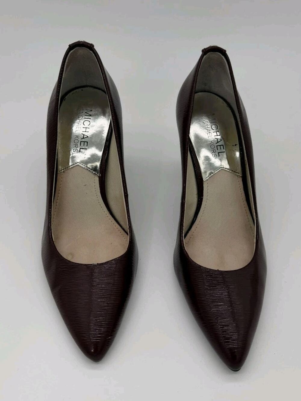 Michael Kors Pump Women's Leather Pointed Toe Stiletto Heel Sz 5.5M Deep Maroon
